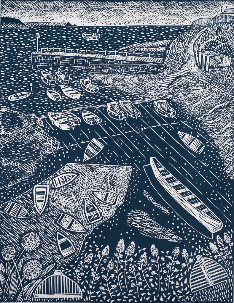 Morning Coffee, Portscatho Lino Print - Image 2
