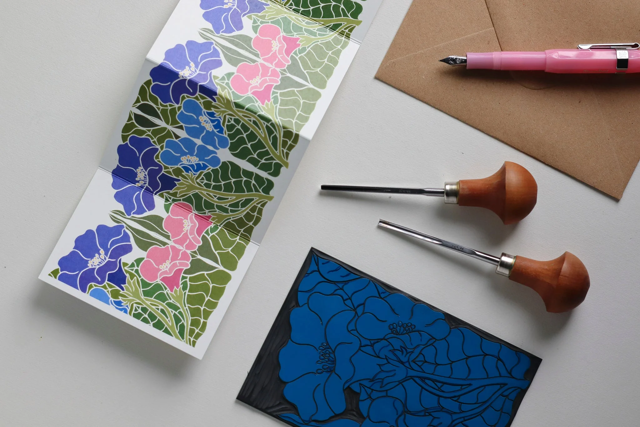 Morning Glory in Bloom Garland Card | Single Card & Envelope - Image 4