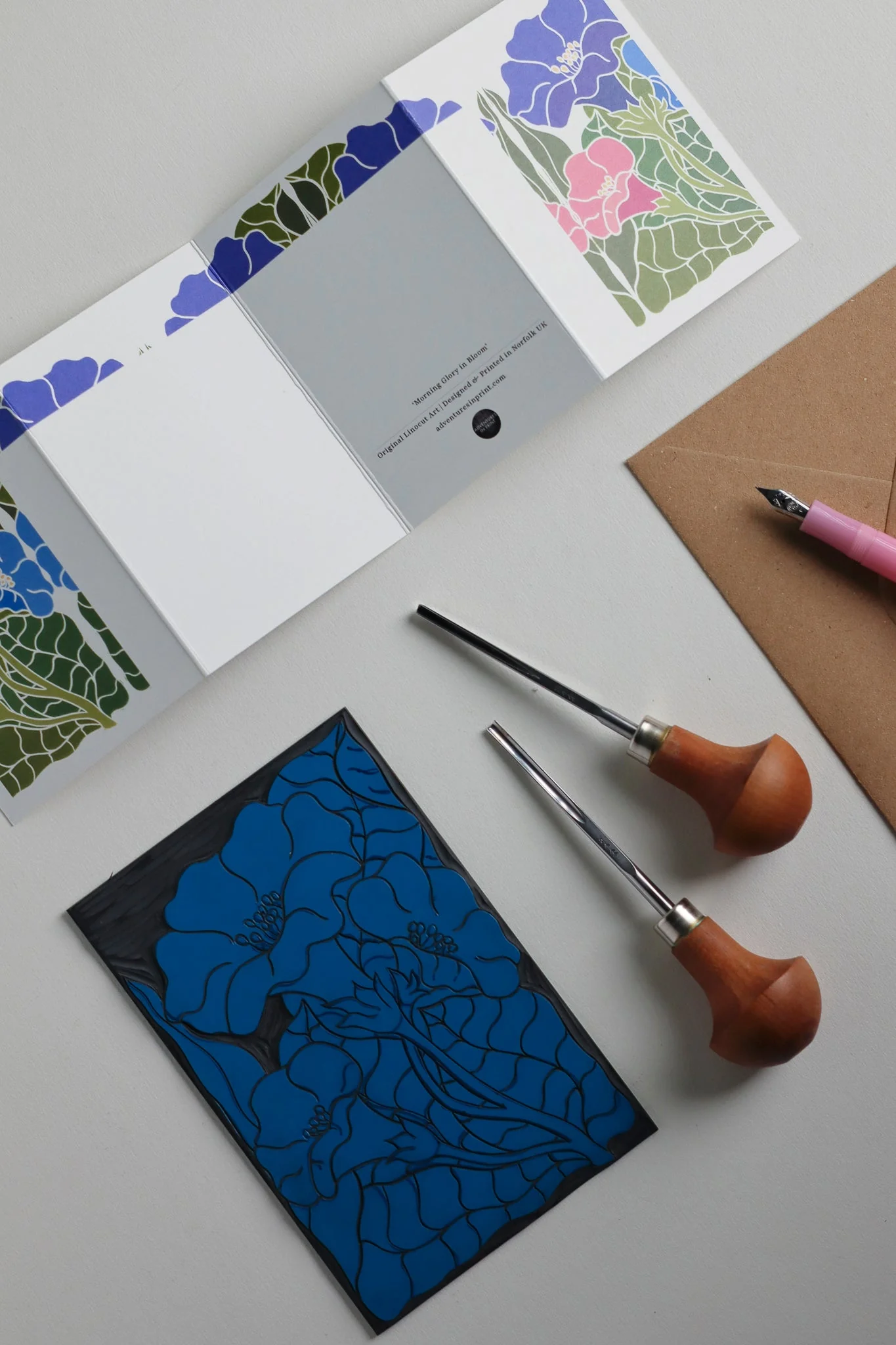 Morning Glory in Bloom Garland Card | Single Card & Envelope - Image 7