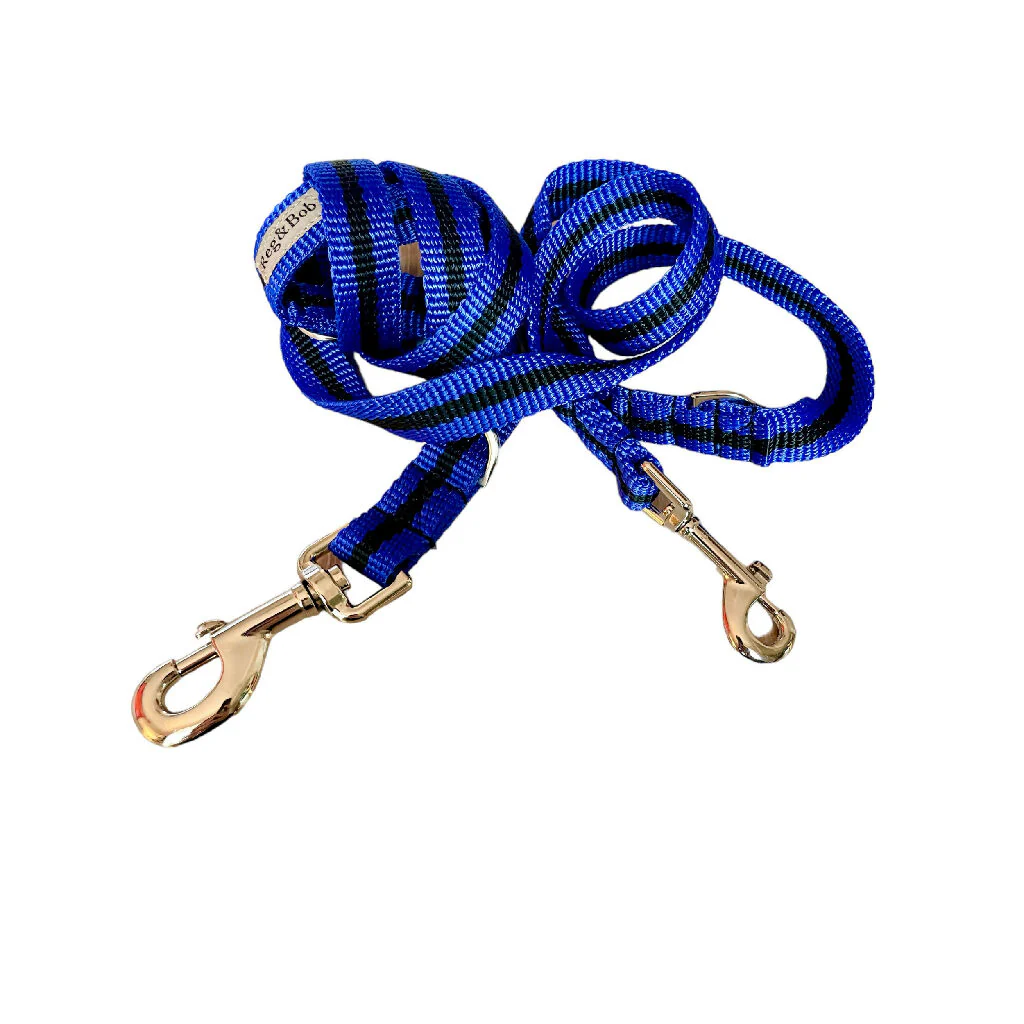 Multi-length Dog Lead In Blue And Black Stripe - 2 sizes - Image 3