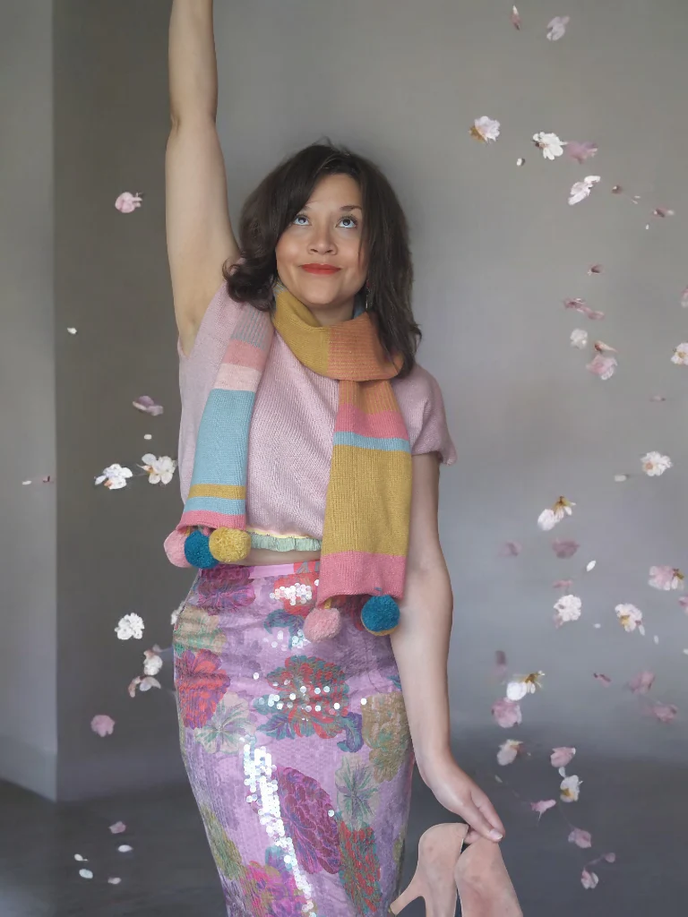 Multicoloured PomPom Scarf - Image 2