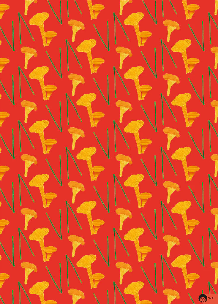 Mushroom Patterned Wrapping Paper – Christmas Special (3 sheets) - Image 2