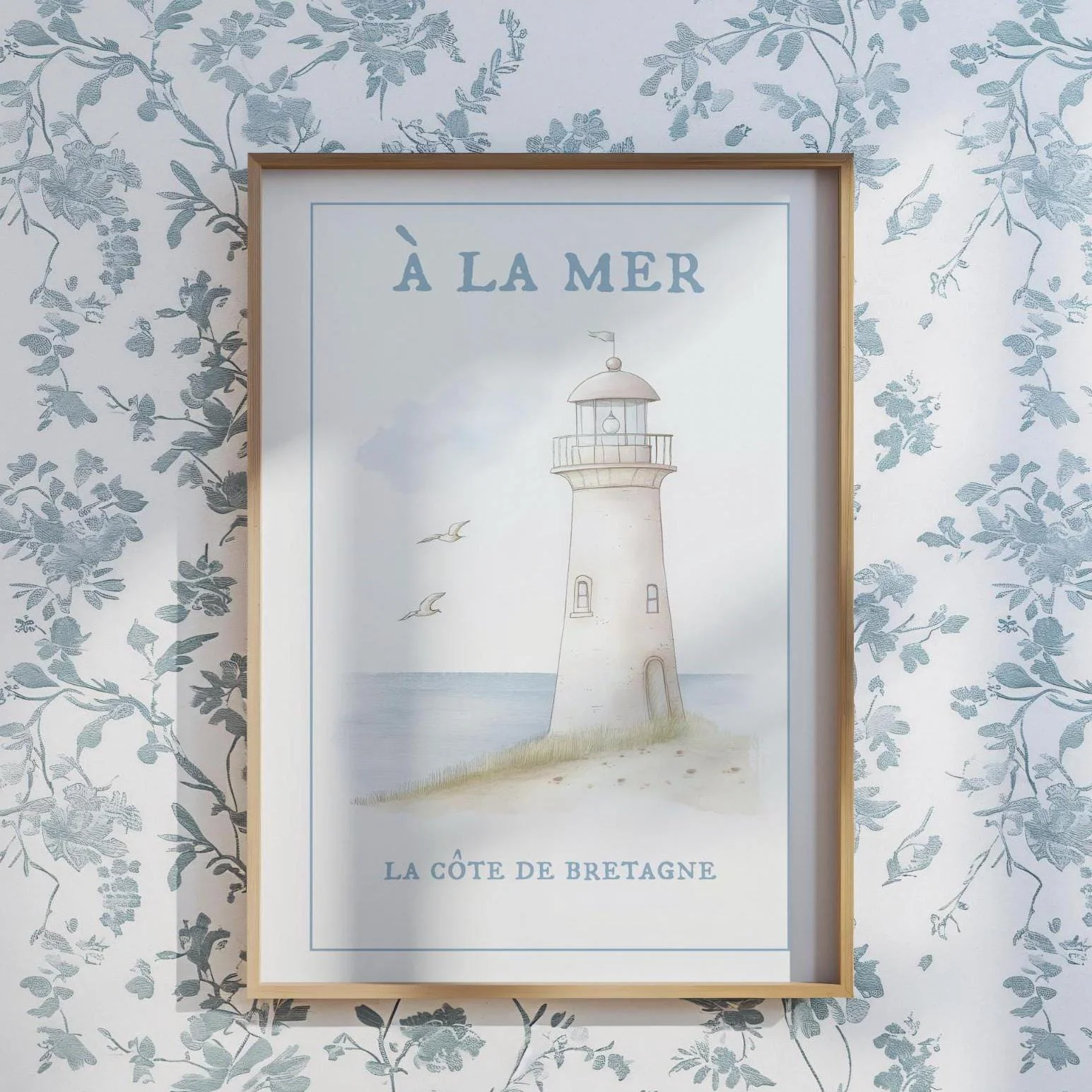 Nancy Meyers Style Lighthouse Watercolor Print Hamptons Aesthetic - Image 3