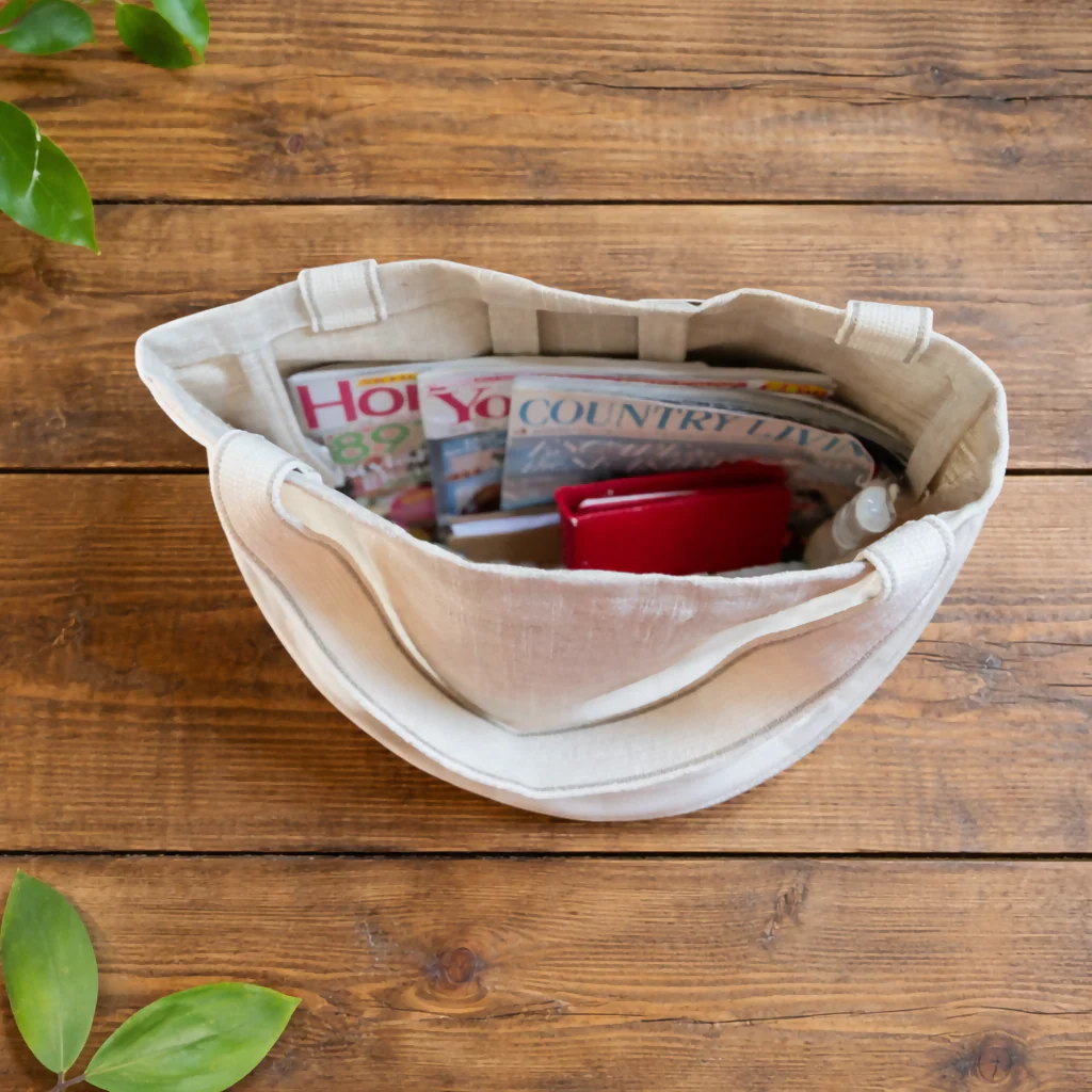 Natural Oat Linen Tote Bag – Handmade Shopping & Book Tote - Image 2