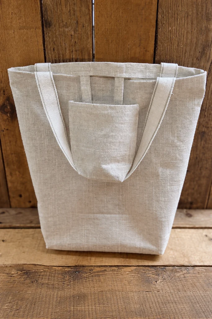 Natural Oat Linen Tote Bag – Handmade Shopping & Book Tote - Image 3