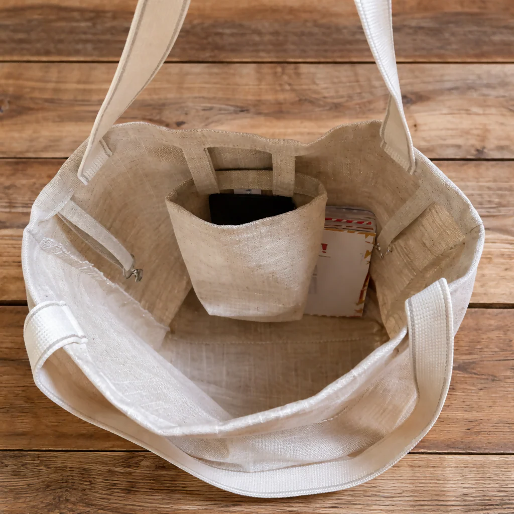 Natural Oat Linen Tote Bag – Handmade Shopping & Book Tote - Image 4