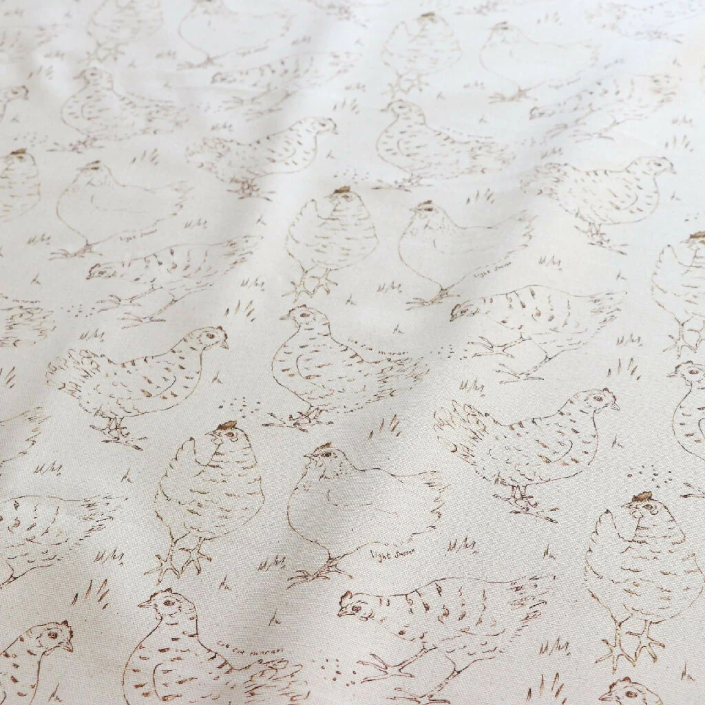 Natural Organic Linear Hen Soft Furnishing Fabric - Image 5