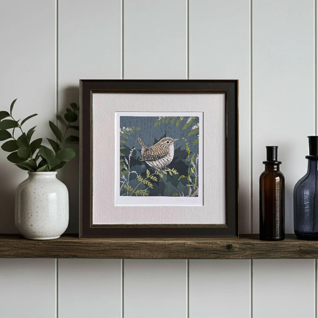 Navy Wren -Signed and mounted Giclée Art Print - Image 2