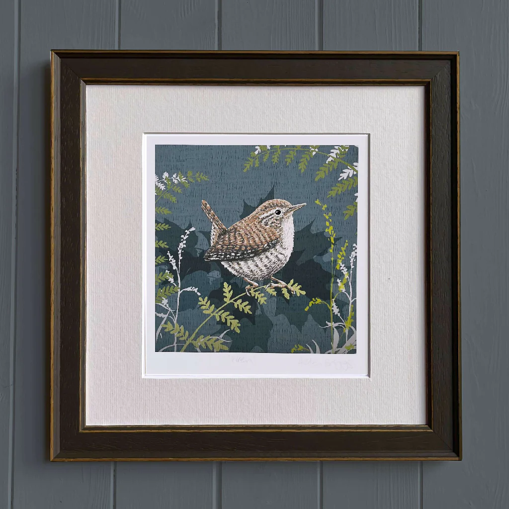 Navy Wren -Signed and mounted Giclée Art Print - Image 3
