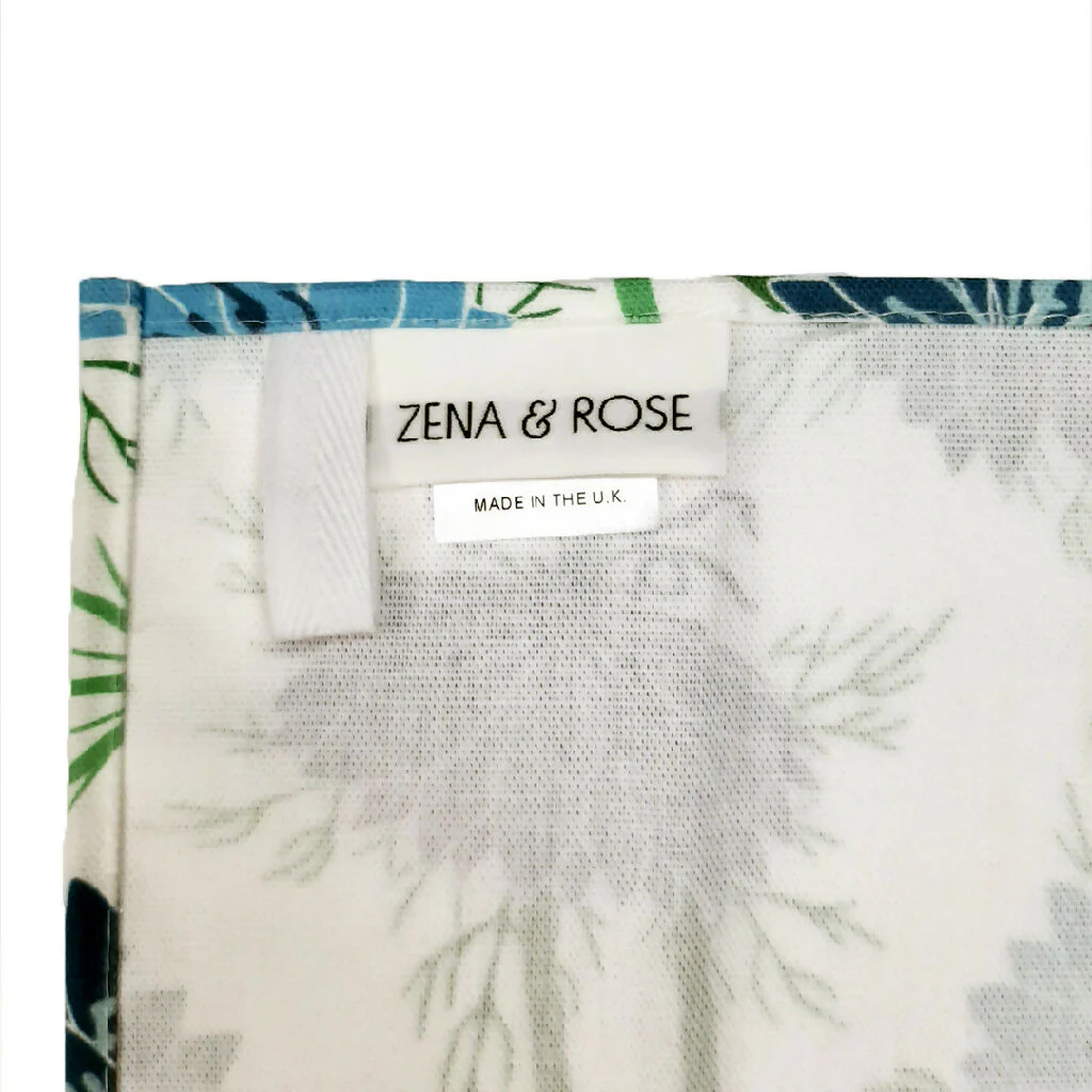 Nigella pattern tea towel in blue and white - Image 5