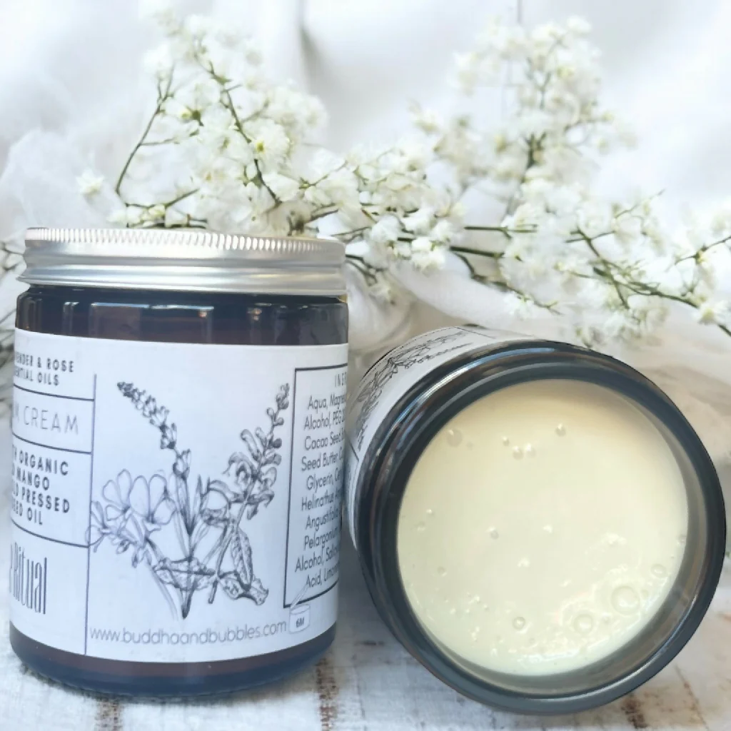 Nighttime Ritual Magnesium Cream for Sleep with Organic Cocoa and Mango Butter Lavender Essential Oil 100g - Medium - Image 3