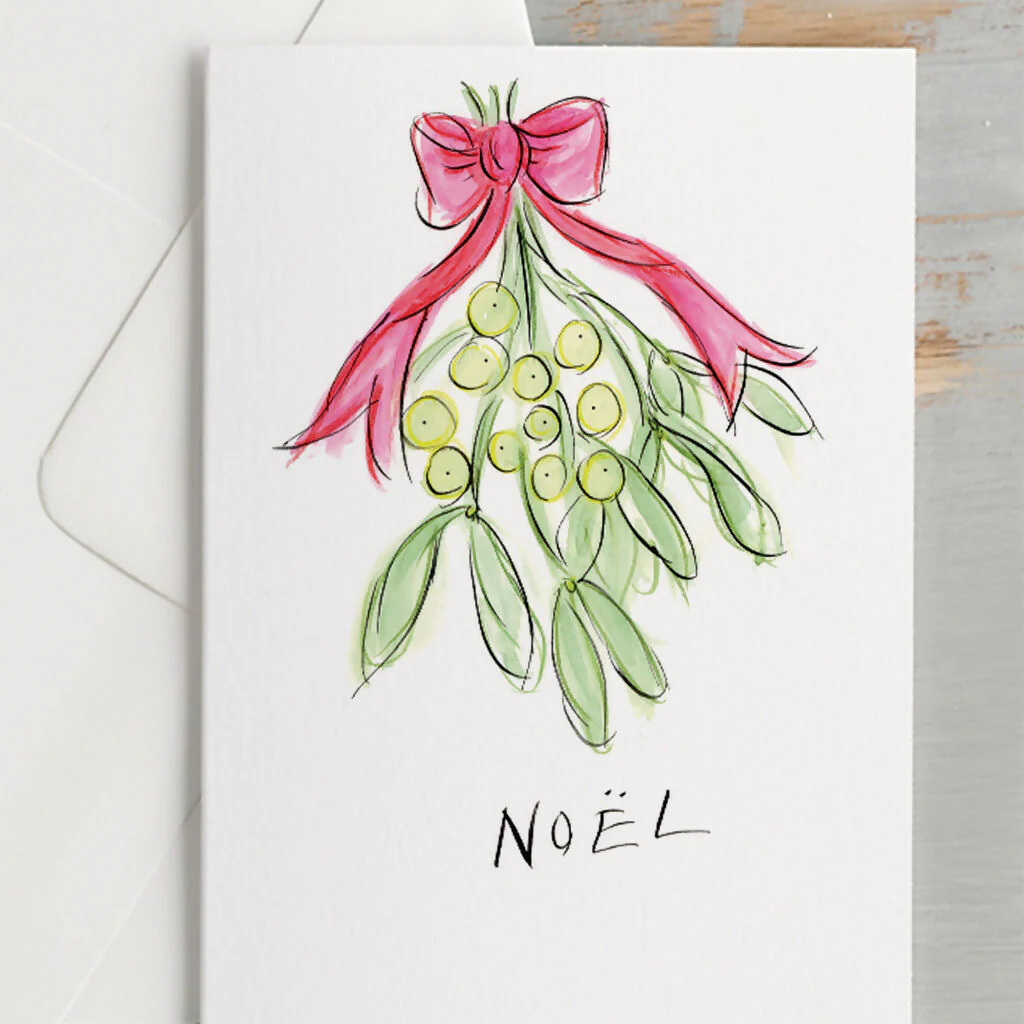 'Noel' Mistletoe Christmas Greeting Card - Image 2