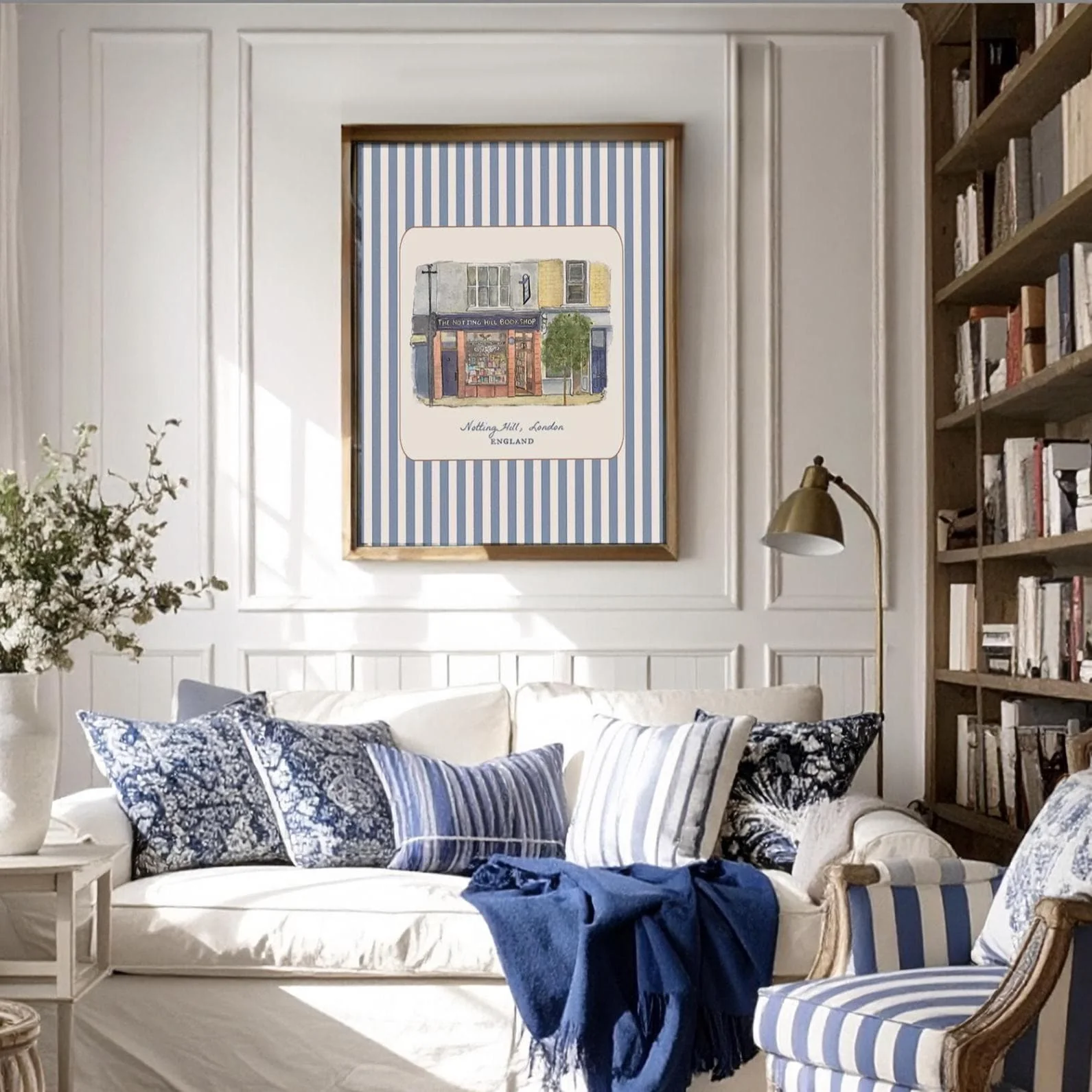 Notting Hill Movie Print Bookshop Striped Wall Art "Notting Hill" Movie Location - Image 2