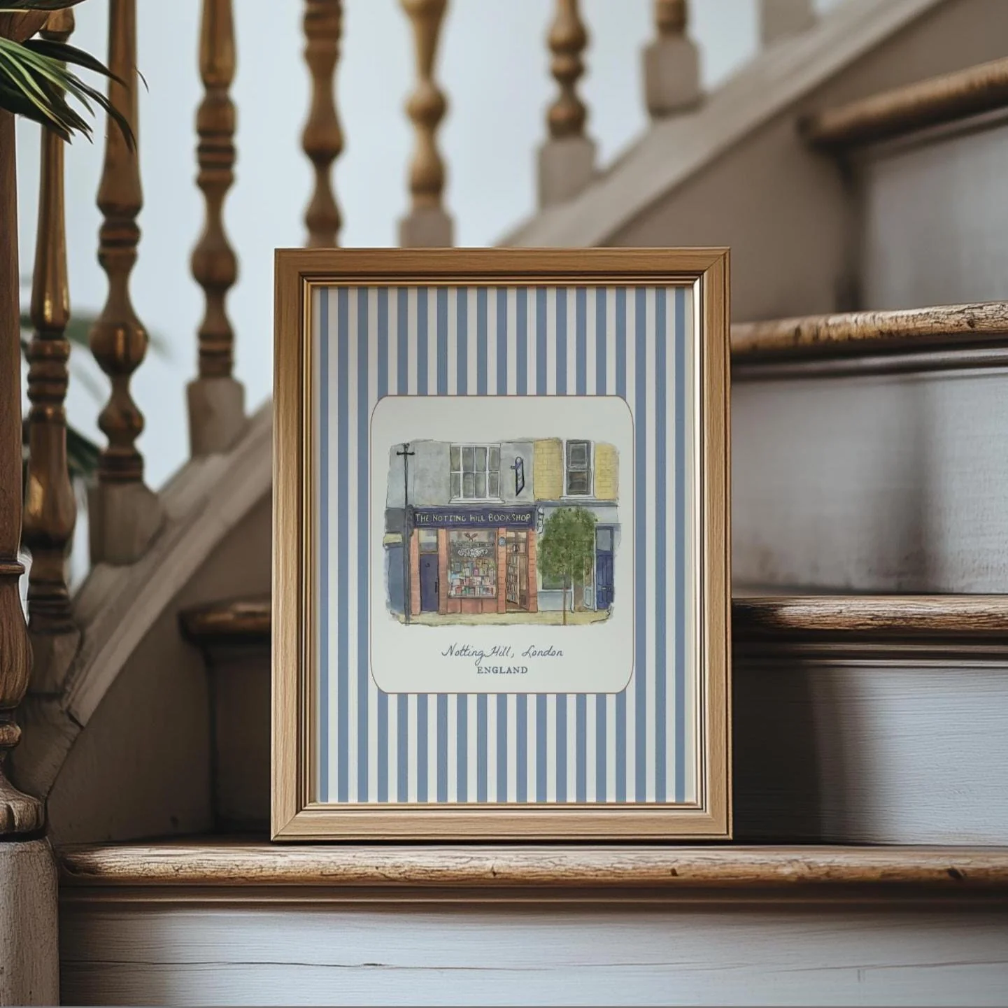 Notting Hill Movie Print Bookshop Striped Wall Art "Notting Hill" Movie Location - Image 5