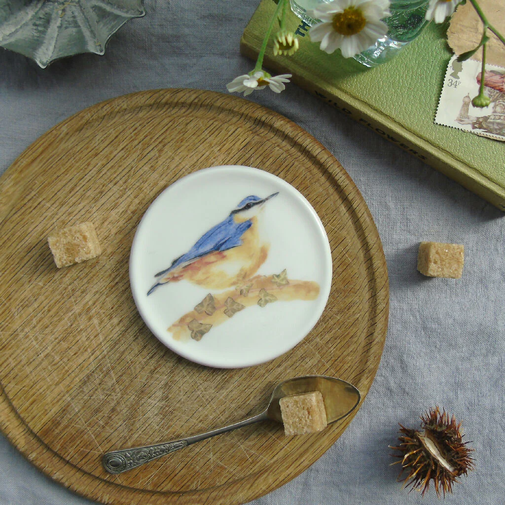 Nuthatch Fine Bone China Coaster - Image 3