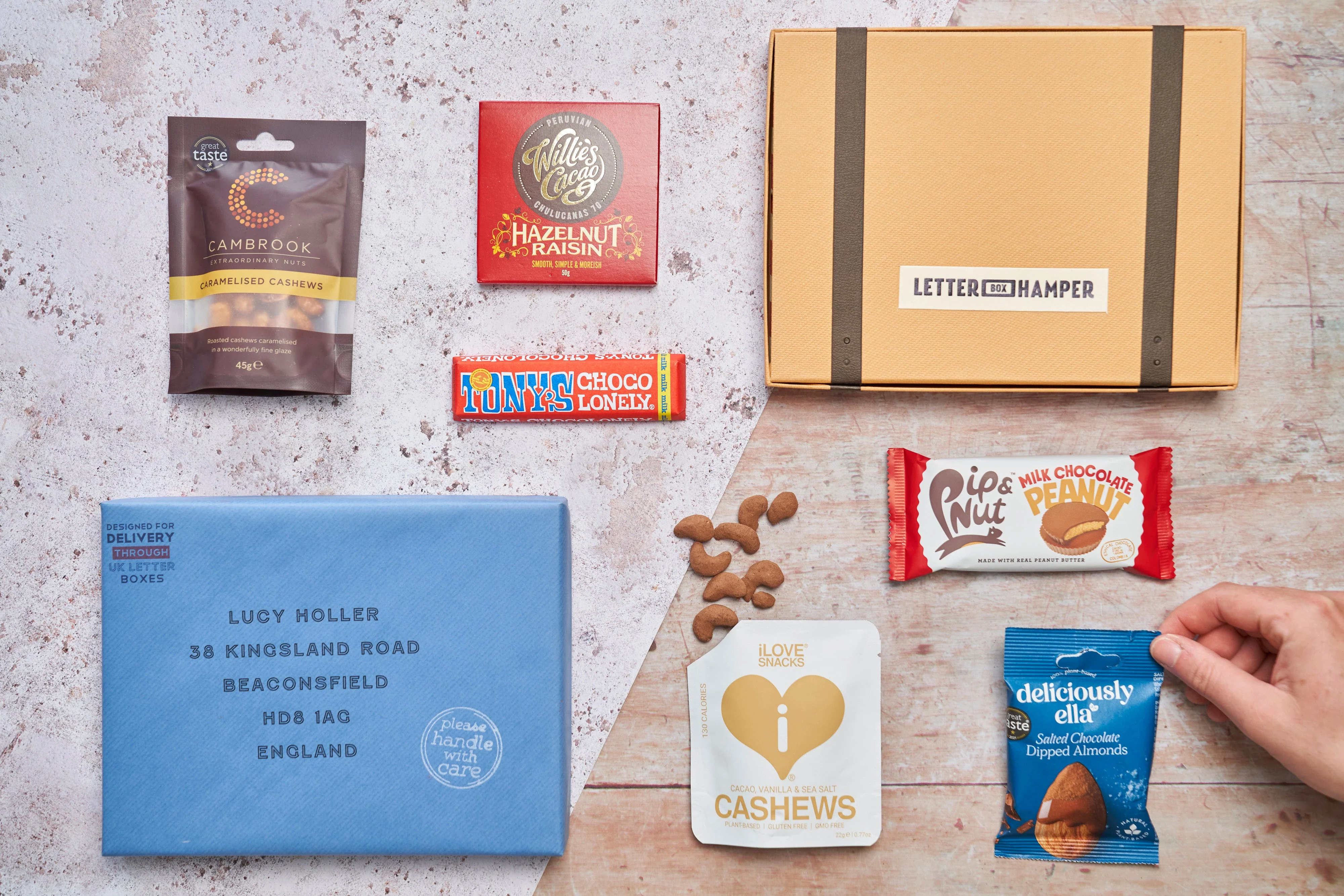 Nuts & Chocolate Letter Box Hamper - Image 2