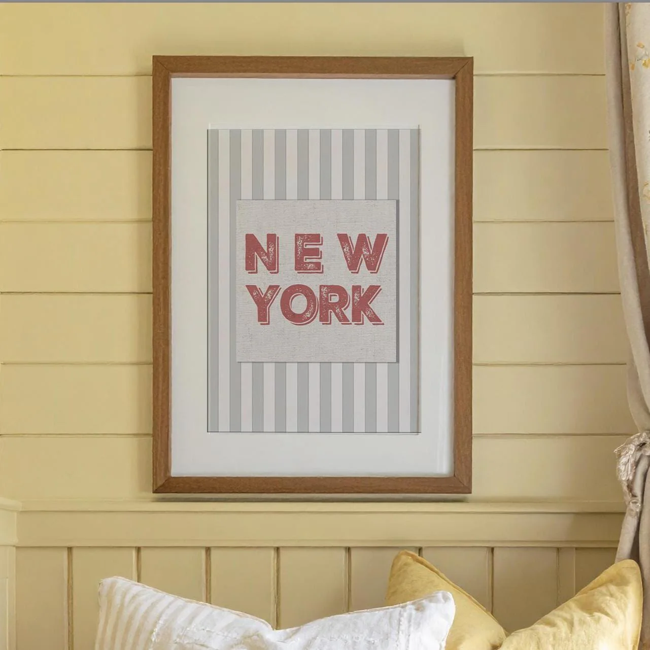 NYC Print Contemporary Wall Art New York Graphic Striped Artwork - Image 2