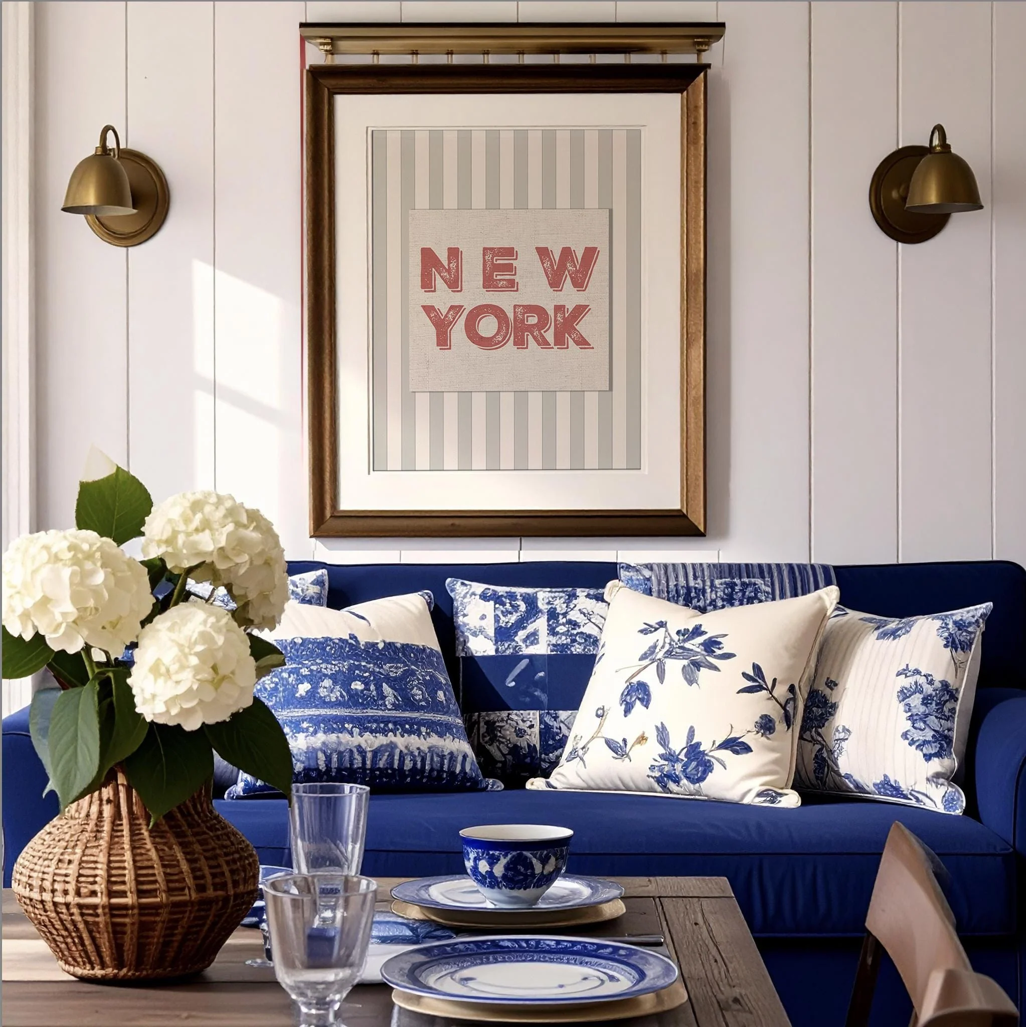 NYC Print Contemporary Wall Art New York Graphic Striped Artwork - Image 6