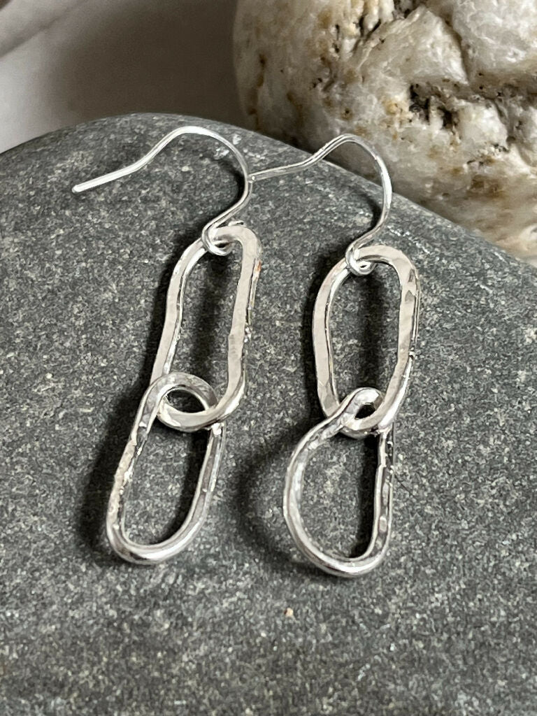 Ocean bubbles - Unique recycled sterling silver handmade necklace and earring set - Image 2