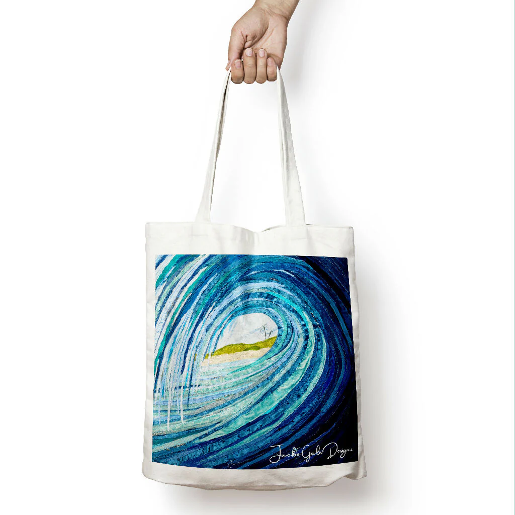 Ocean Wave Canvas Tote Bag - Image 2