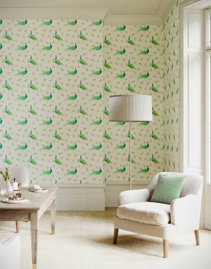 Olive and Dot Peacock Wallpaper - Image 2
