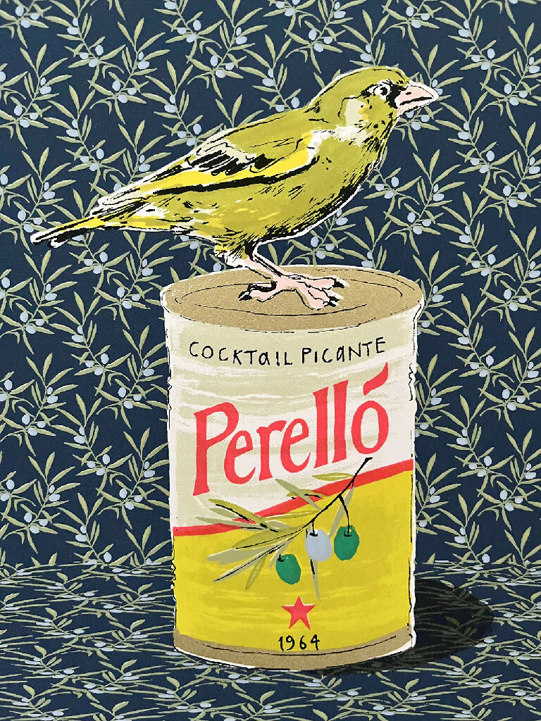 Olive Green (finch), Limited edition Screenprint - Image 2