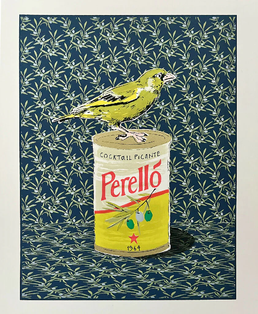Olive Green (finch), Limited edition Screenprint - Image 3