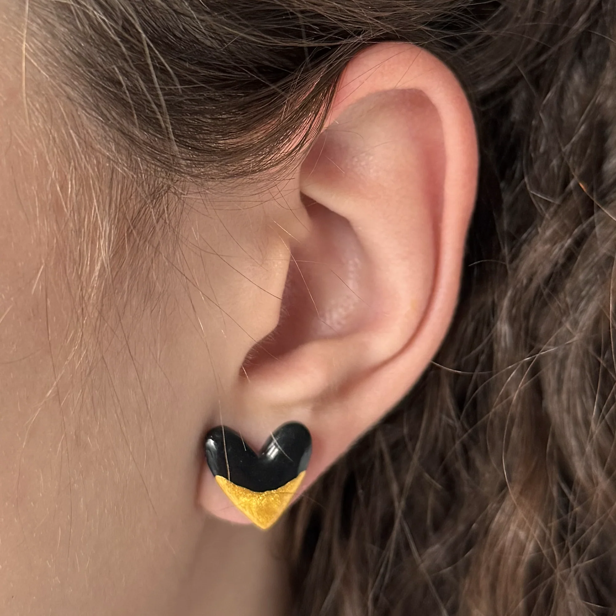 Ophelia Heart Earrings | Black