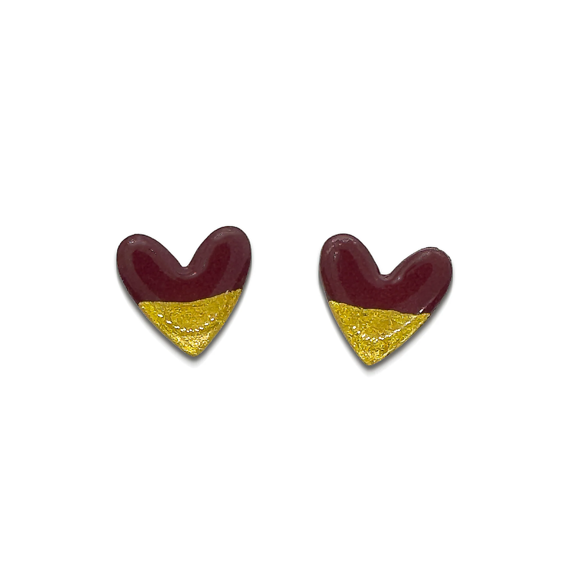 Ophelia Heart Earrings | Burgundy - Image 2