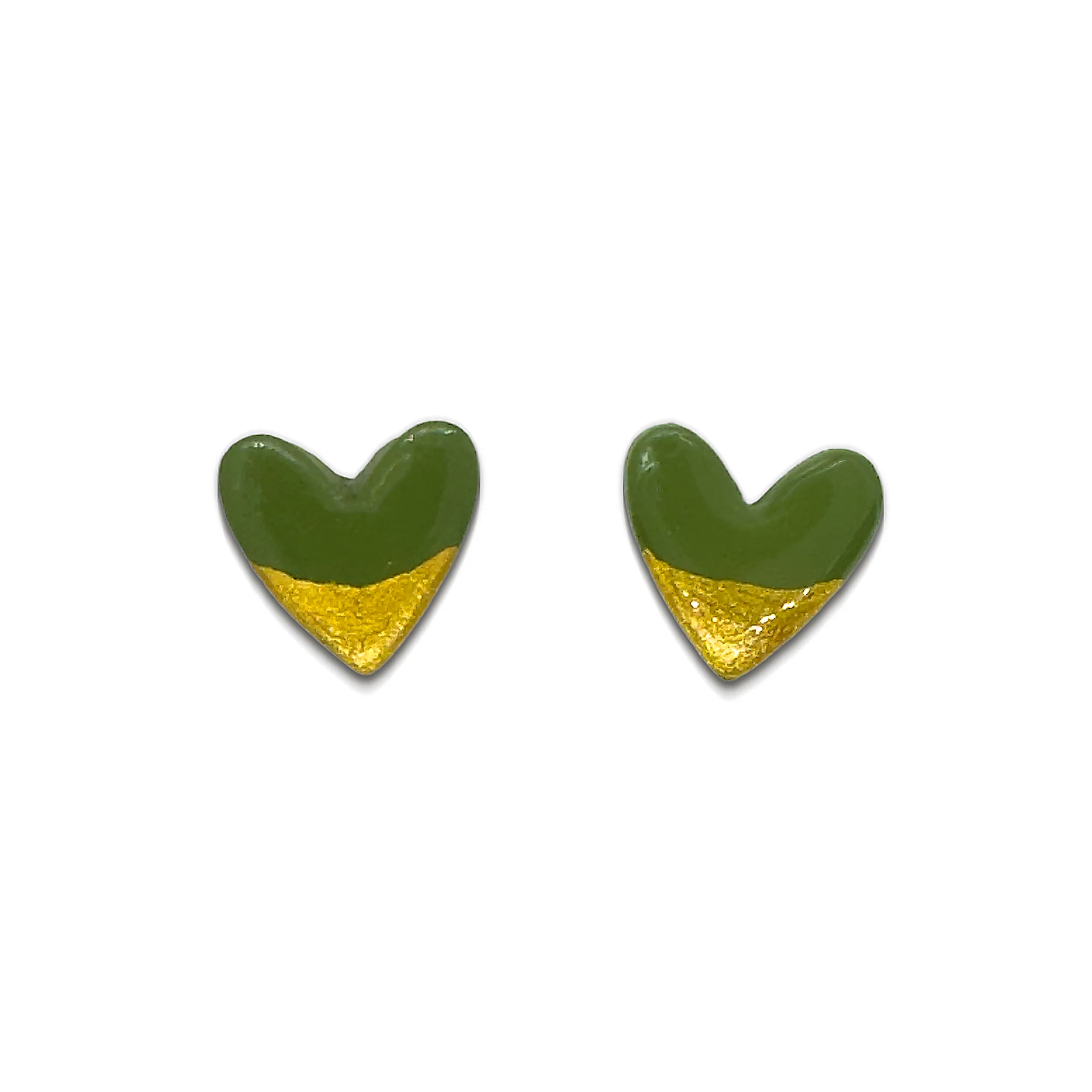 Ophelia Heart Earrings | Olive - Image 2