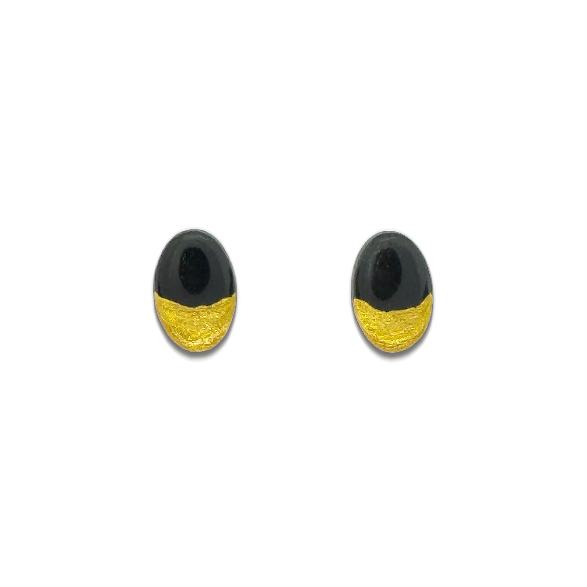 Ophelia Oval Earrings | Black - Image 2