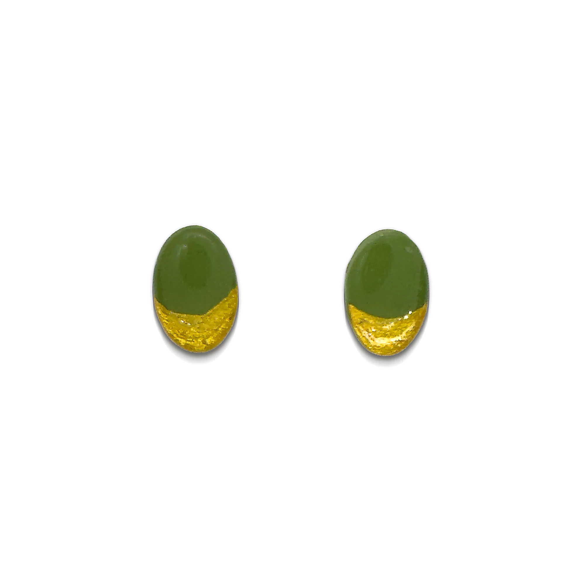Ophelia Oval Earrings | Olive - Image 2