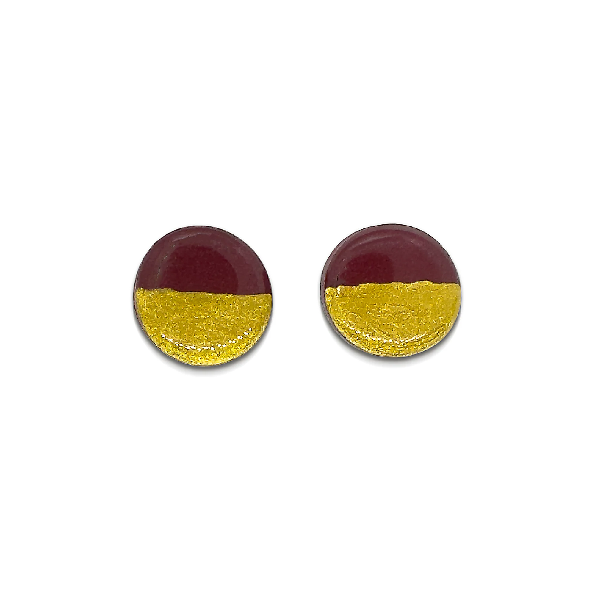Ophelia Round Earrings | Burgundy - Image 2