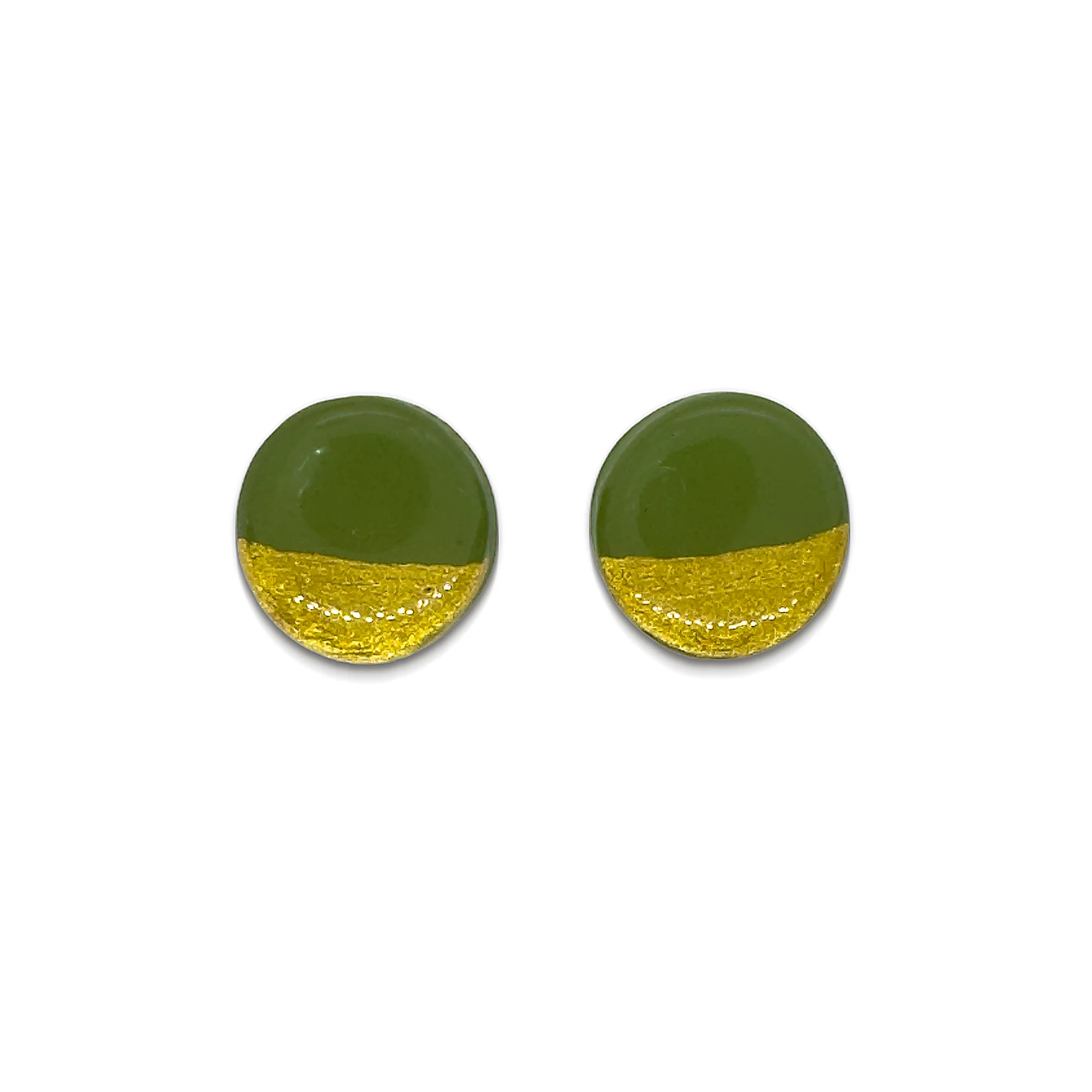Ophelia Round Earrings | Olive - Image 2