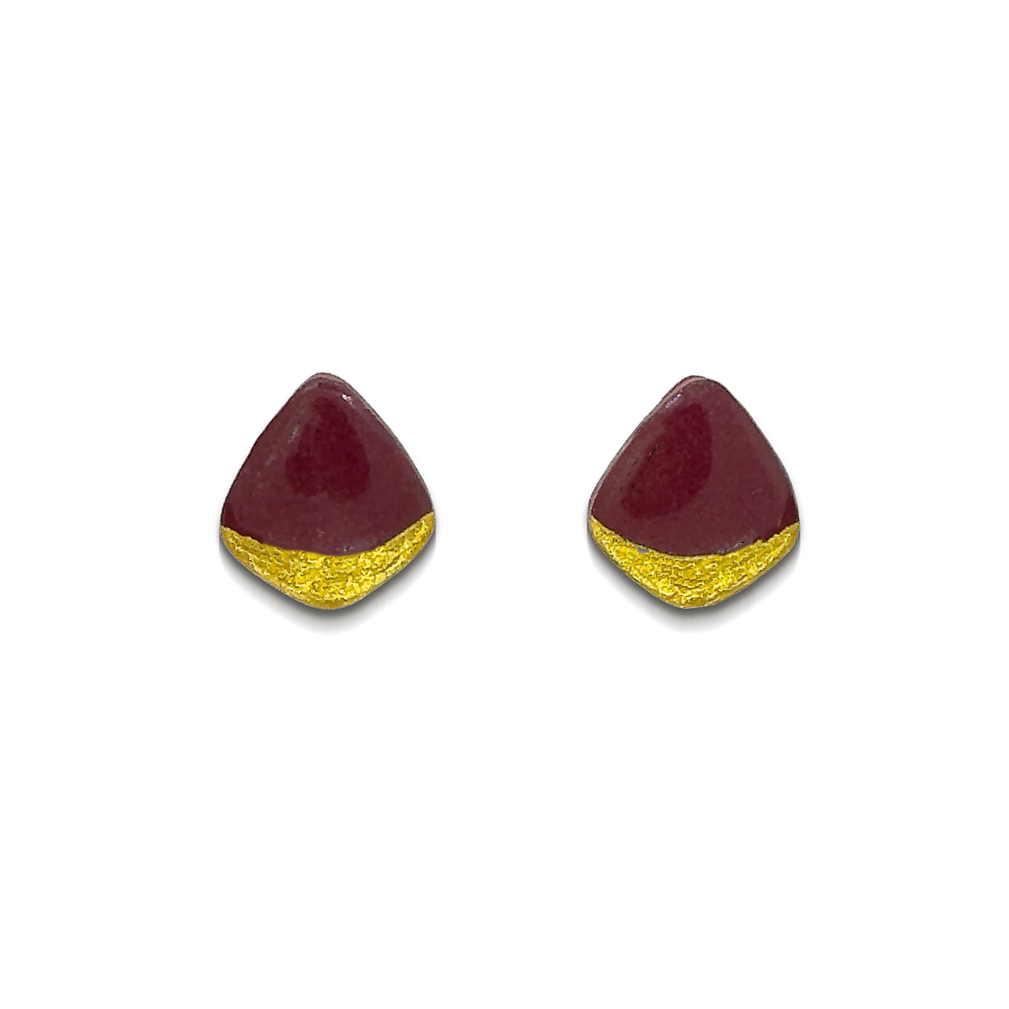 Ophelia Shield Earrings | Burgundy - Image 2