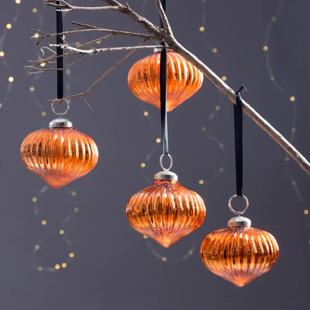 Orange Copper Glass Baubles - Image 2