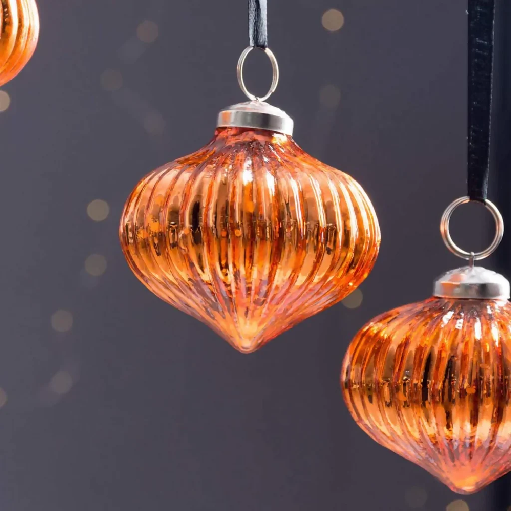 Orange Copper Glass Baubles - Image 3