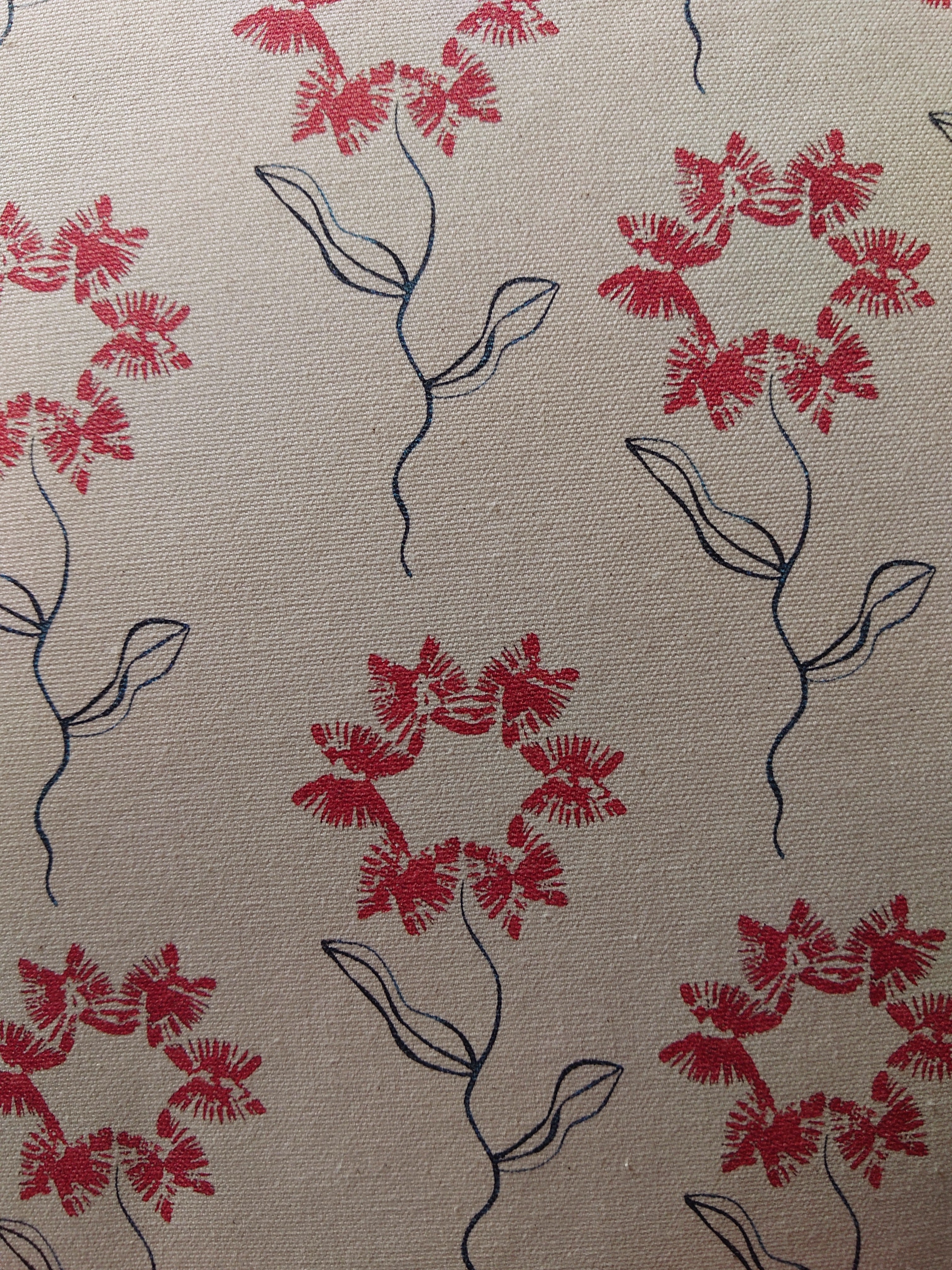 Organic Aga Hob Cover and Table Protector - Machair Flower Red - Image 3