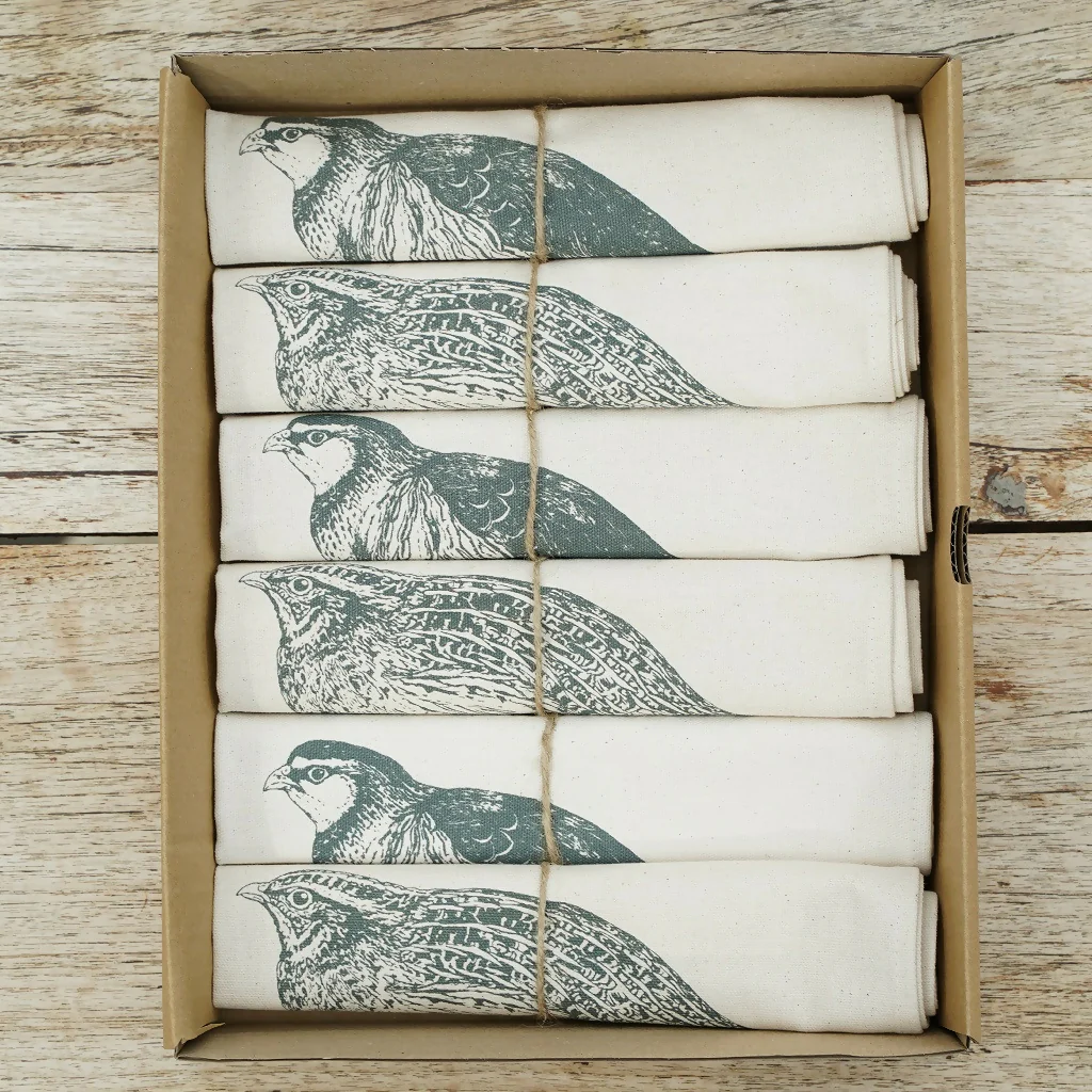 Organic Cotton Game Birds Napkin – Boxed Set of 6