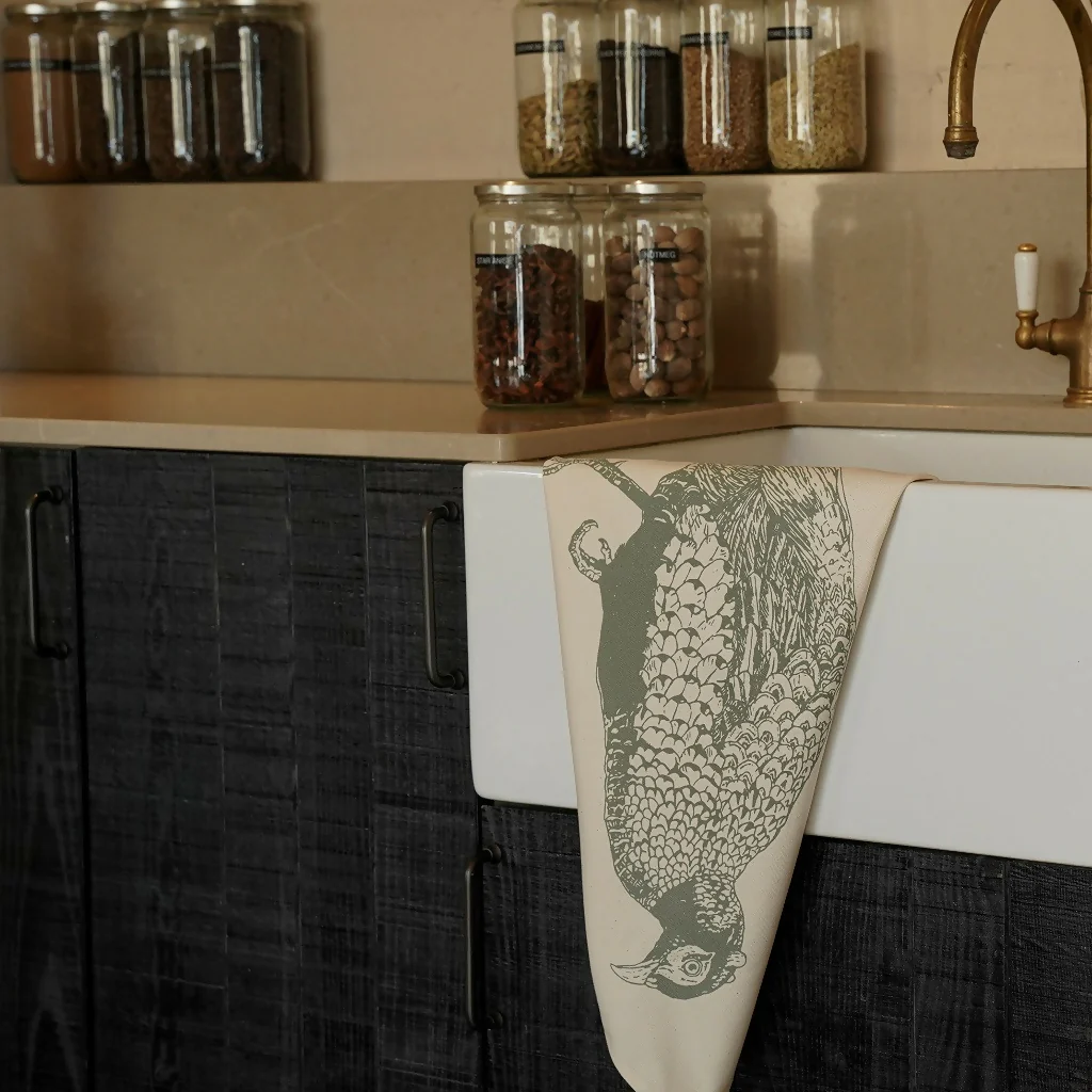 Organic Cotton Pheasant Tea Towel - Image 2