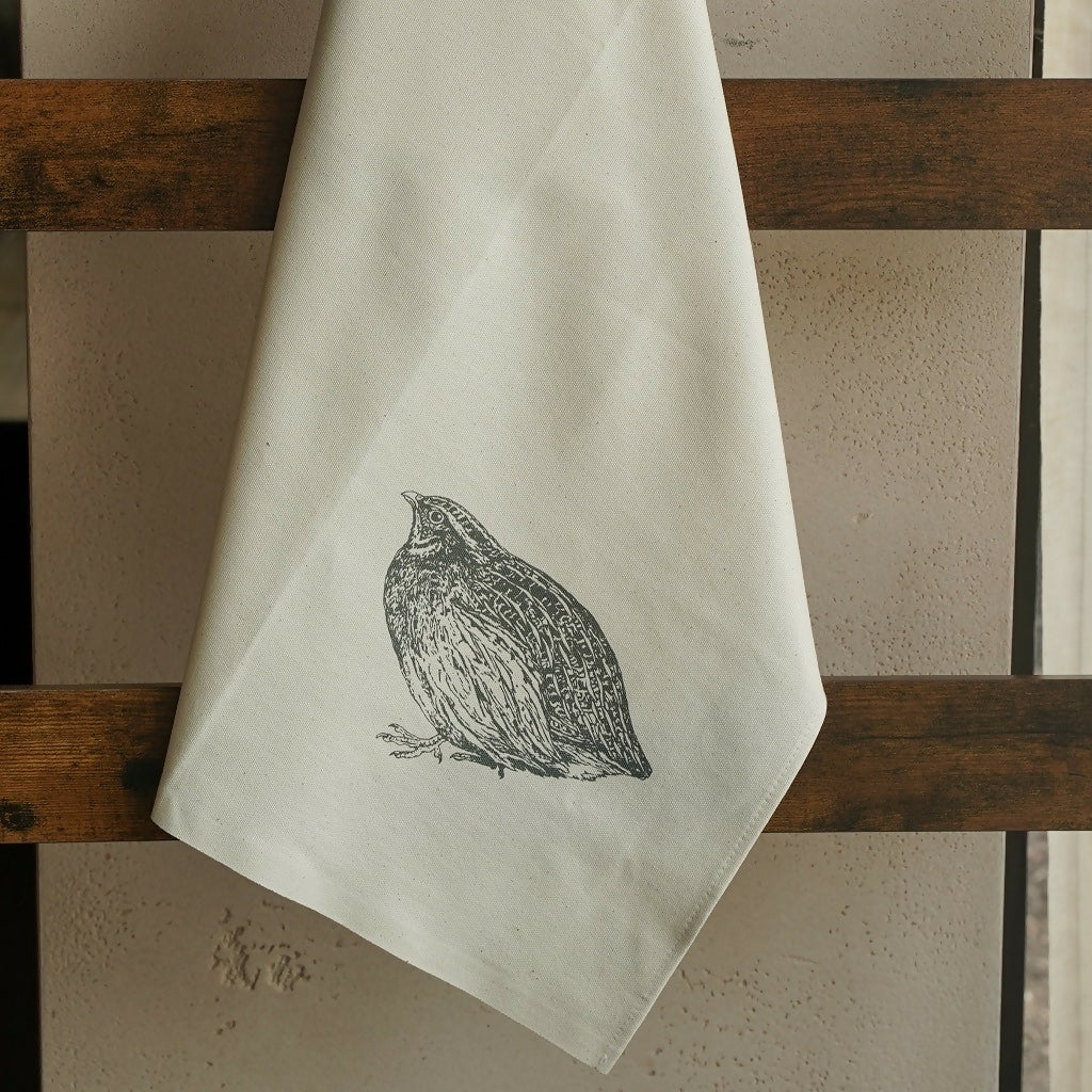 Organic Cotton Quail Tea Towel - Image 2