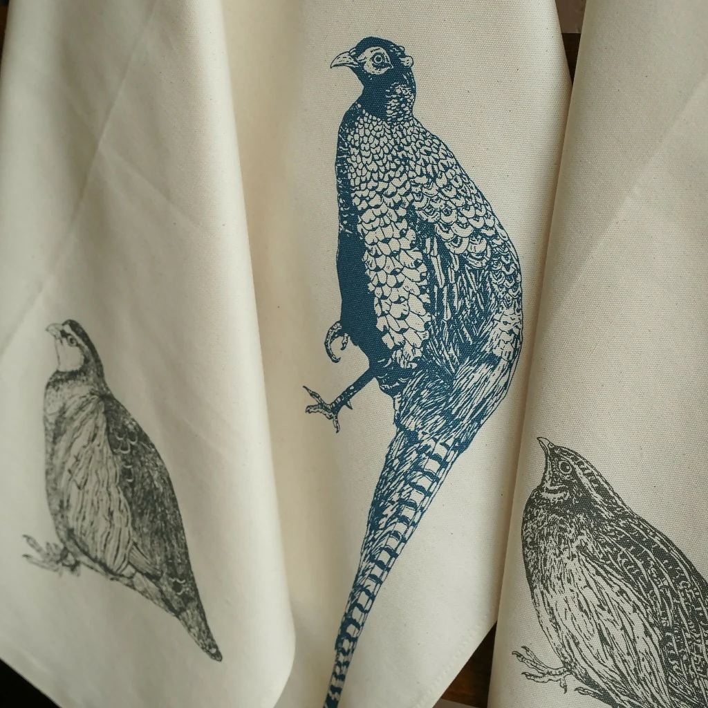 Organic Cotton Tea Towels (Set of 3) - Game Birds - Image 3