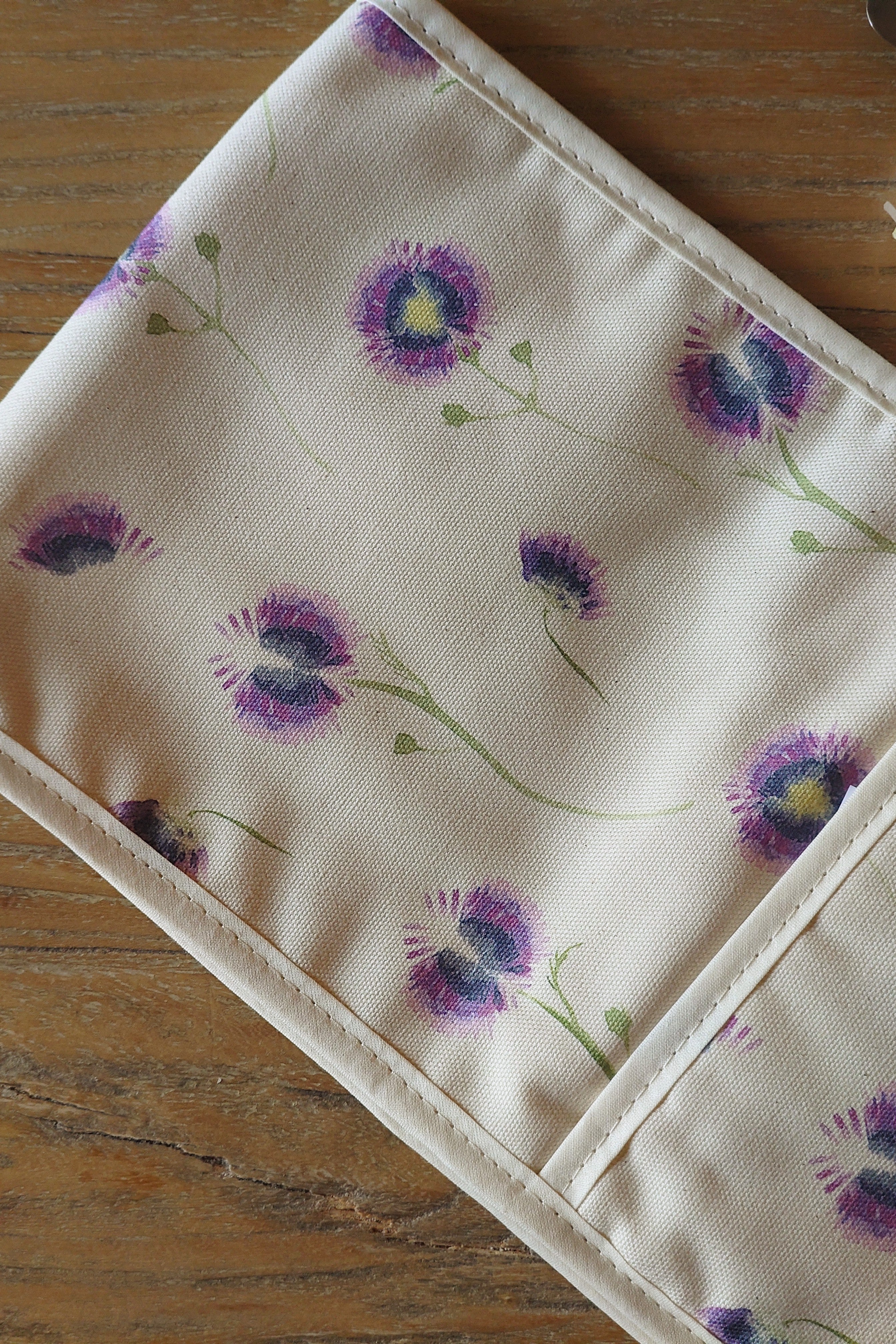 Organic Double Oven Glove - Wild Meadow Lilac Drift - Image 2