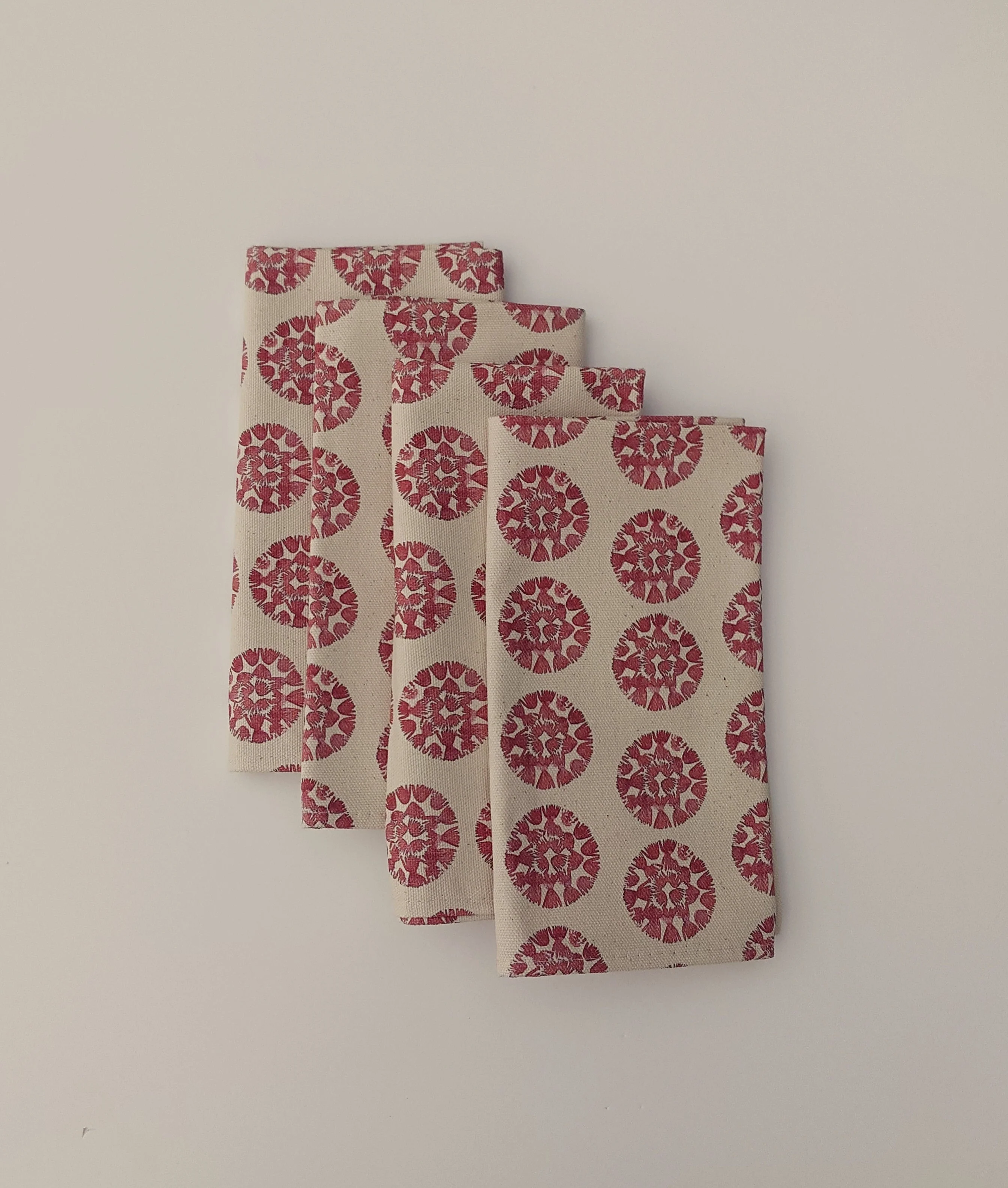 Organic Napkin - Machair Clock Red - Image 3