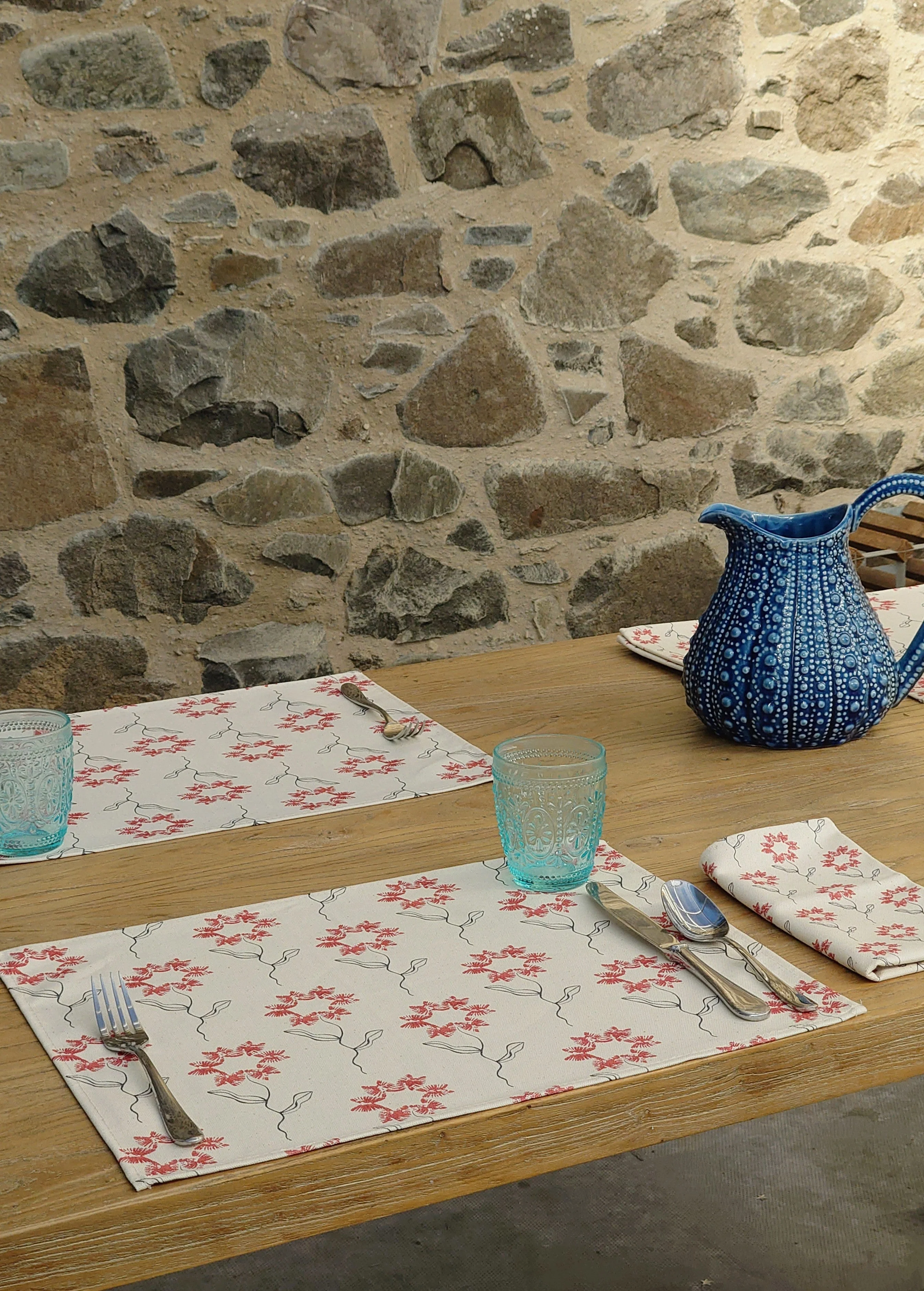 Organic Placemat - Machair Flower Red - Image 3