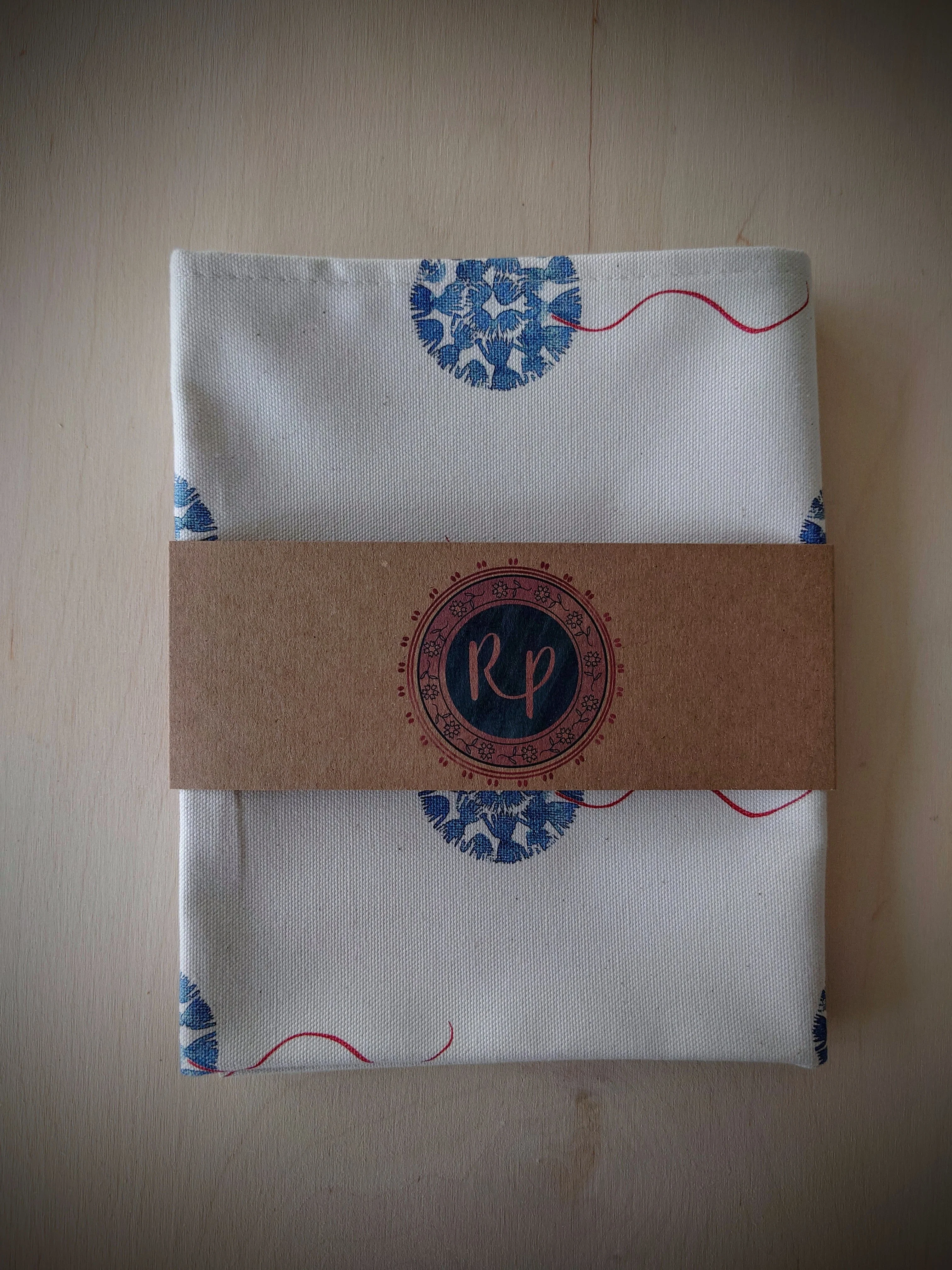 Organic Tea Towel - Machair Floret Blue - Image 2