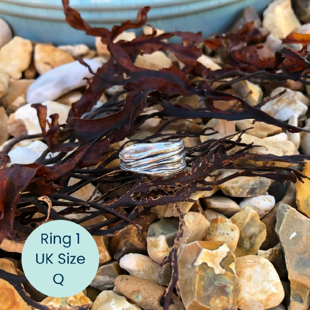 Organic Textured Silver Cast Seaweed Ring - Image 2
