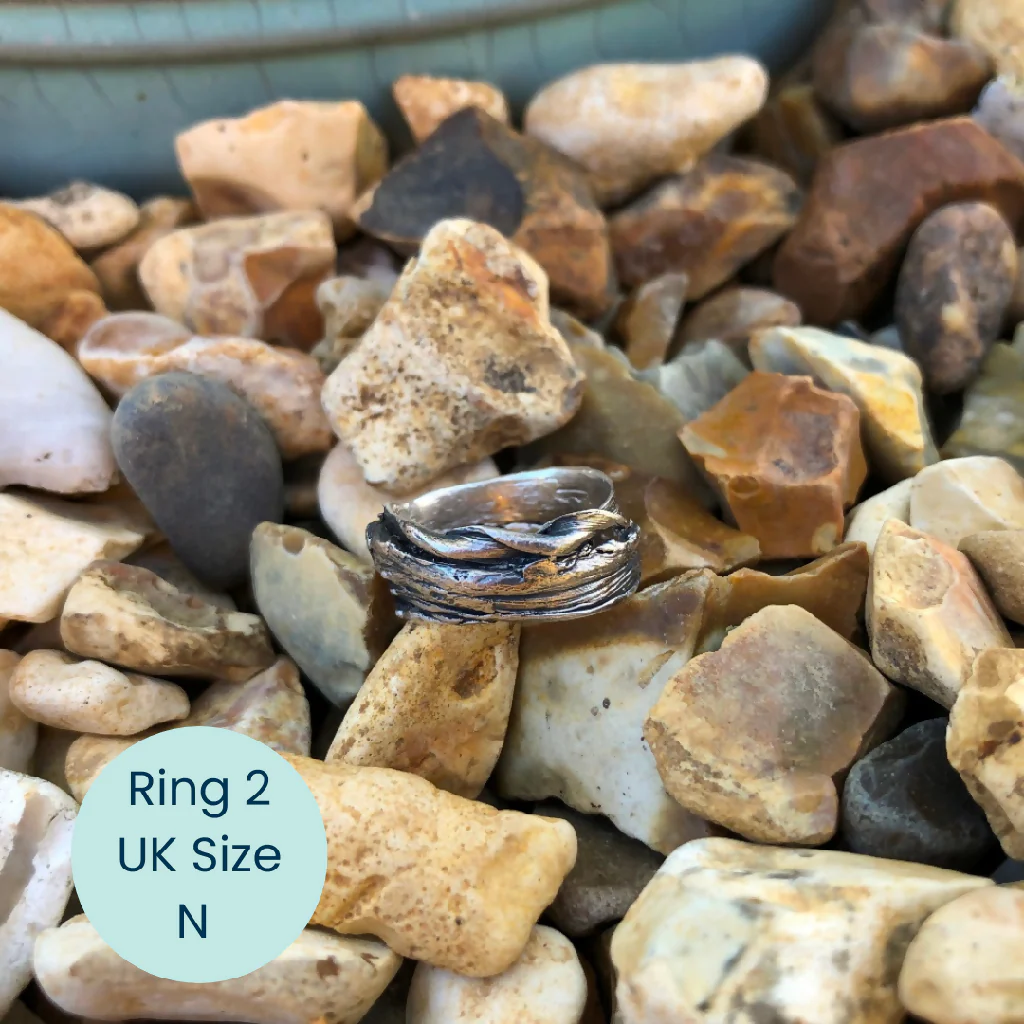 Organic Textured Silver Cast Seaweed Ring - Image 3