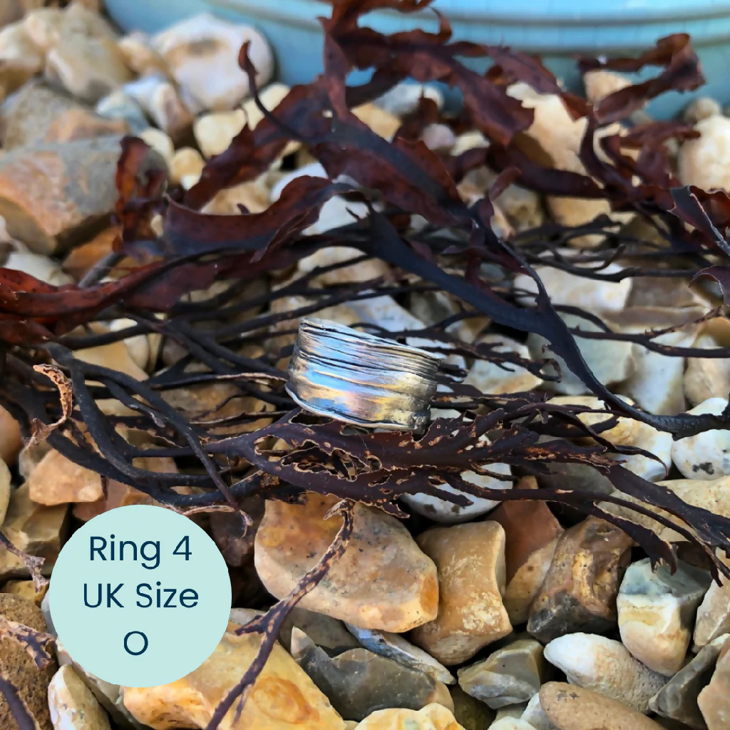 Organic Textured Silver Cast Seaweed Ring - Image 5