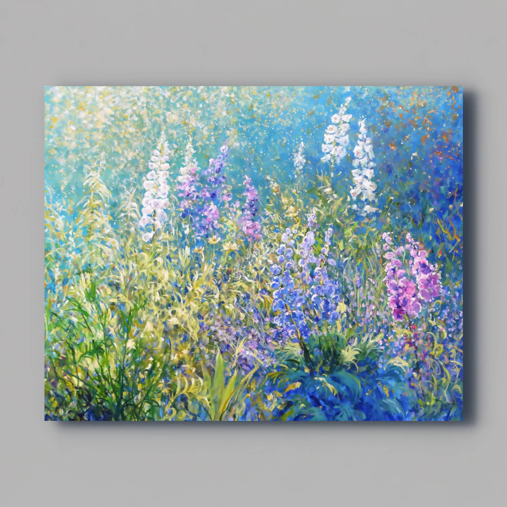 Original painting 'Field of Foxgloves' by Mariusz Kaldowski